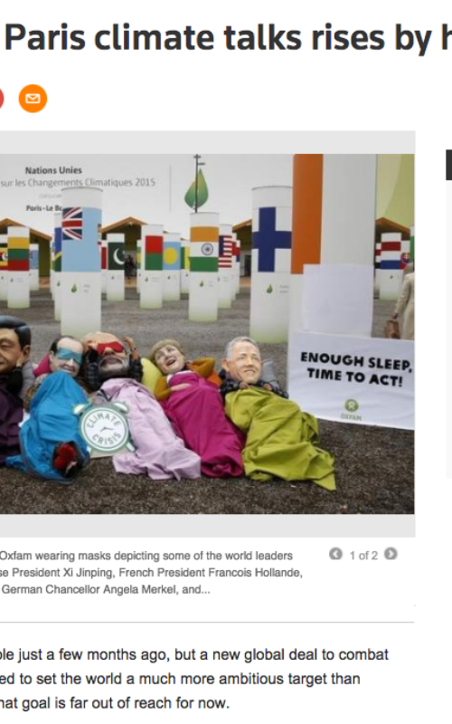 Ambition of Paris climate talks rises by half a degree