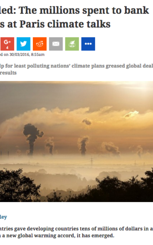 Revealed: The millions spent to bank success at Paris climate talks