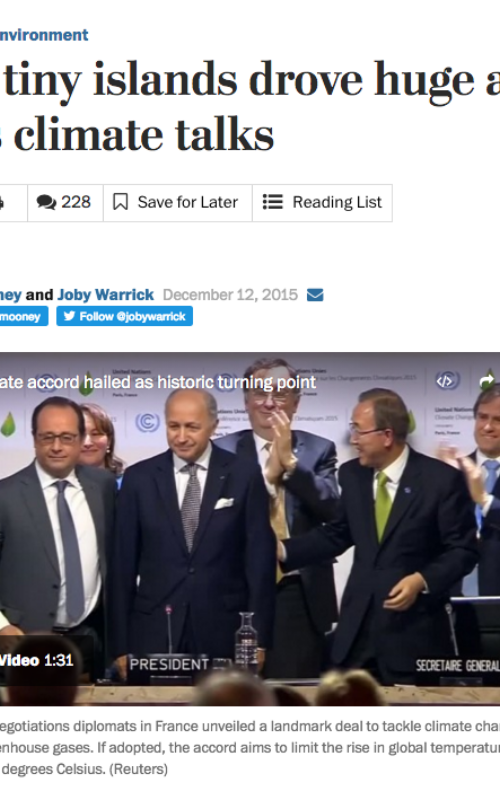 How tiny islands drove huge ambition at the Paris climate talks