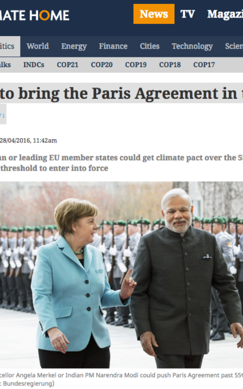 How to bring the Paris Agreement in this year