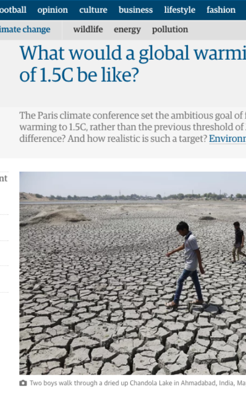 What would a global warming increase of 1.5C be like?