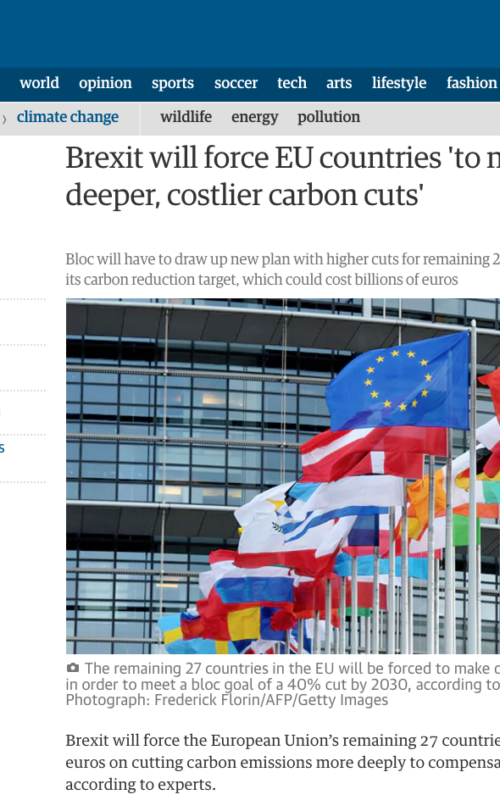 Brexit will force EU countries 'to make deeper, costlier carbon cuts'