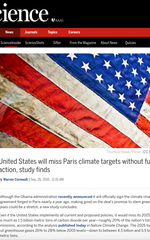 United States will miss Paris climate targets without further action, study finds