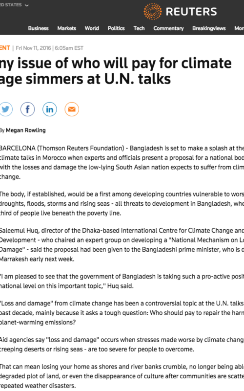Thorny issue of who will pay for climate damage simmers at U.N. talks
