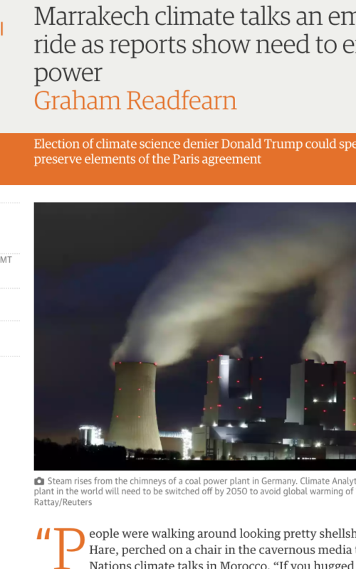 Marrakech climate talks an emotional ride as reports show need to end coal power