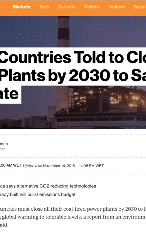 Rich Countries Told to Close Coal Plants by 2030 to Save Climate