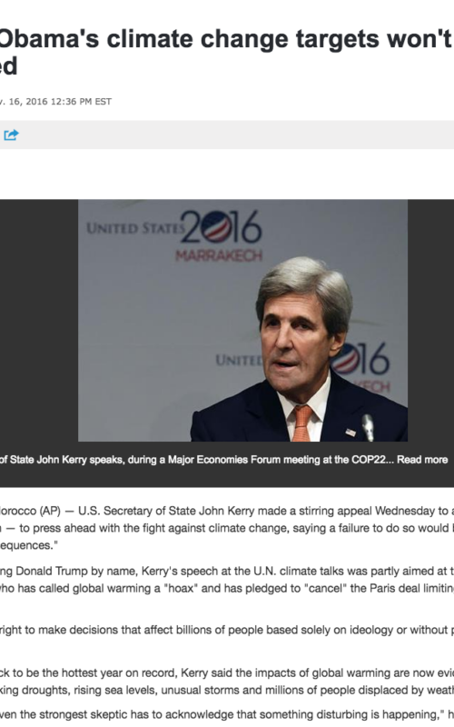Kerry: Obama's climate change targets won't be reversed