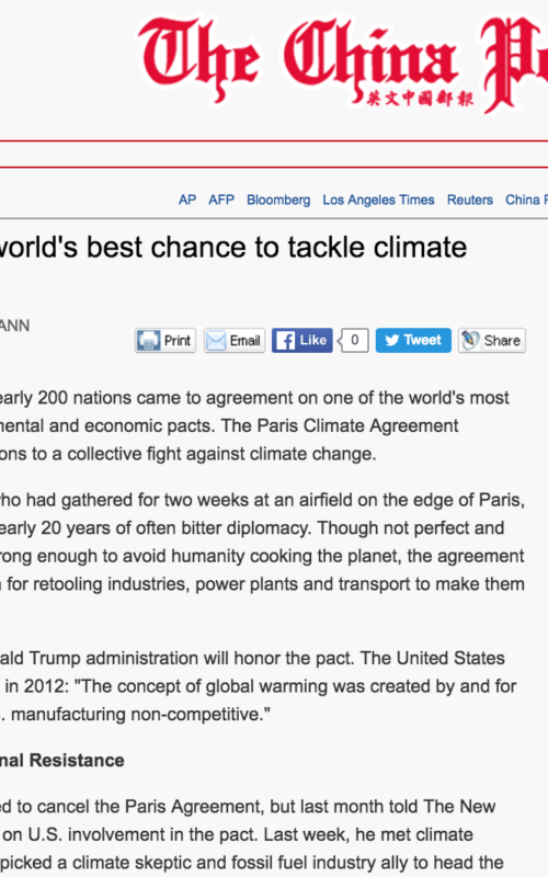 Paris deal remains world's best chance to tackle climate change