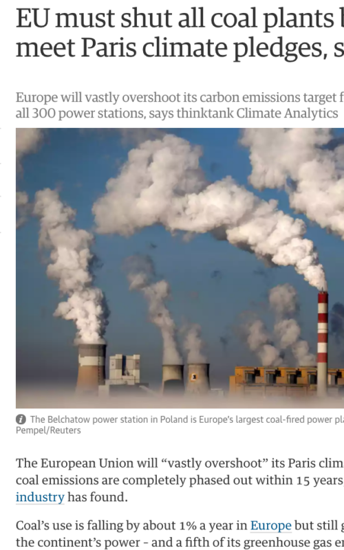 EU must shut all coal plants by 2030 to meet Paris climate pledges, study says