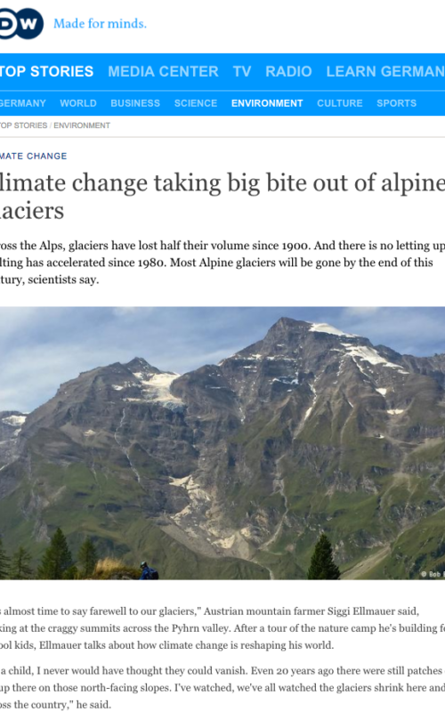 Climate change taking big bite out of alpine glaciers
