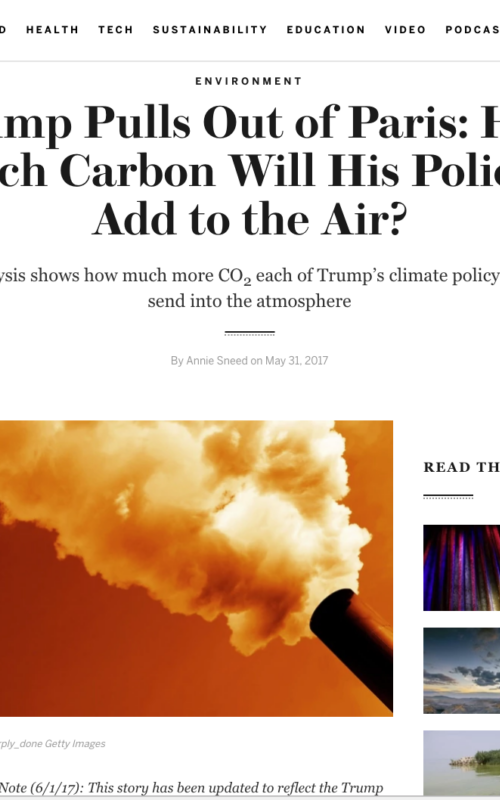 Trump Pulls Out of Paris: How Much Carbon Will His Policies Add to the Air?