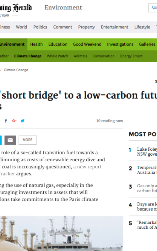Gas only a 'short bridge' to a low-carbon future, climate group finds