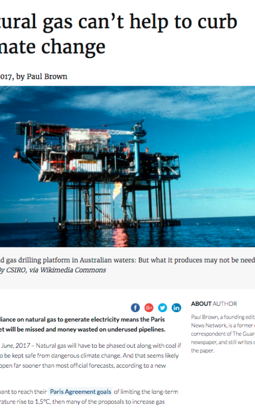 Natural gas can’t help to curb climate change