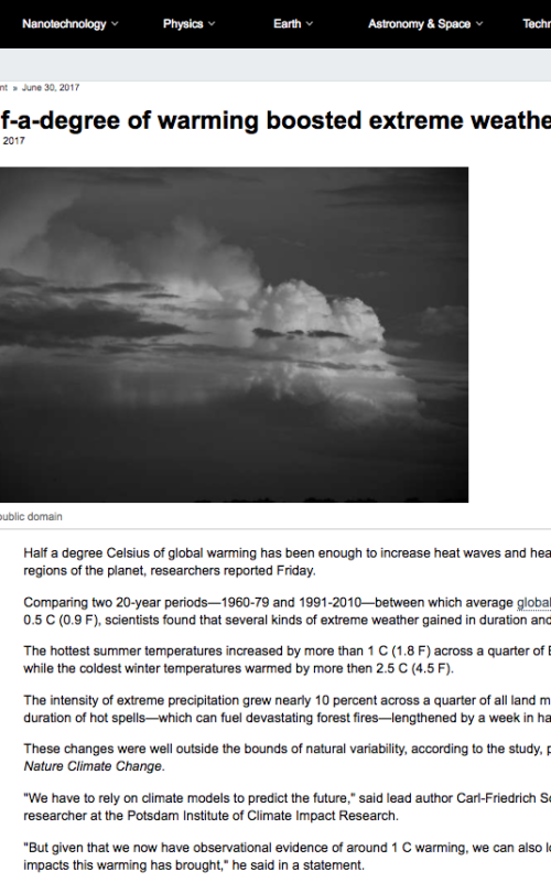 Half-a-degree of warming boosted extreme weather