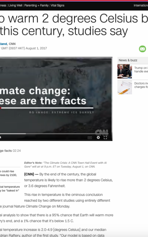 Earth to warm 2 degrees Celsius by the end of this century, studies say