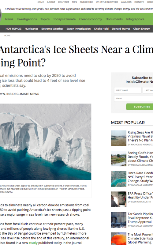 Are Antarctica's Ice Sheets Near a Climate Tipping Point?
