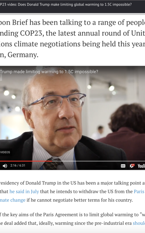 COP23 video: Does Donald Trump make limiting global warming to 1.5C impossible?