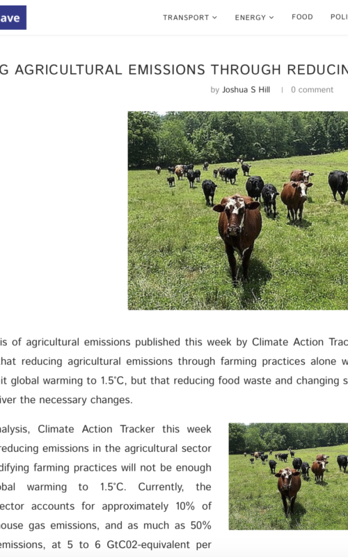 Reducing agricultural emissions through reducing food waste & modifying diets