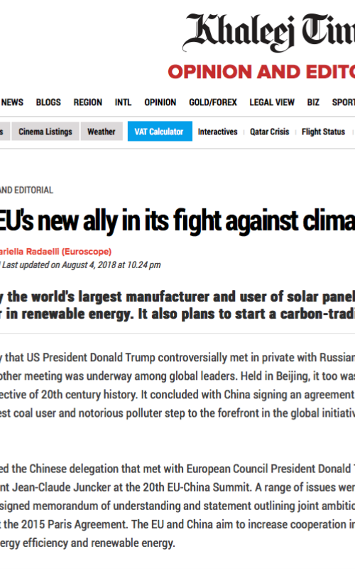 China is EU's new ally in its fight against climate change