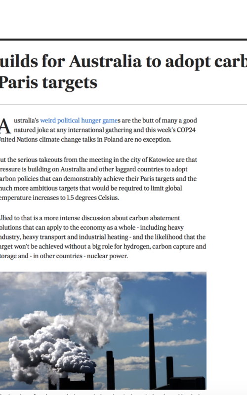 Pressure builds for Australia to adopt carbon policies to achieve Paris targets