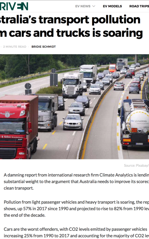 Australia’s transport pollution from cars and trucks is soaring