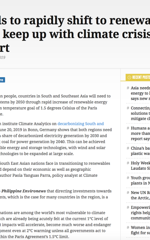 Asia needs to rapidly shift to renewable energy to keep up with climate crisis, says new report