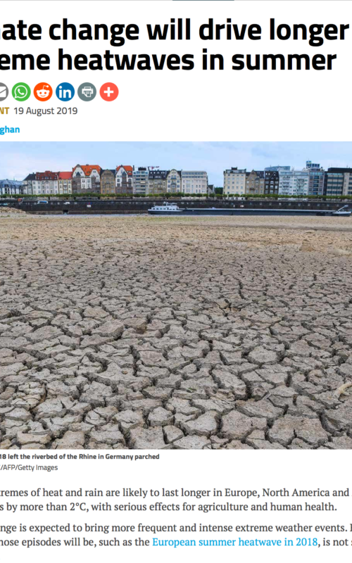 Climate change will drive longer extreme heatwaves in summer
