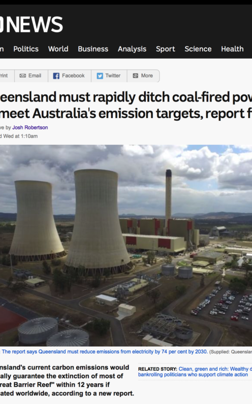 Queensland must rapidly ditch coal-fired power to meet Australia's emission targets, report finds