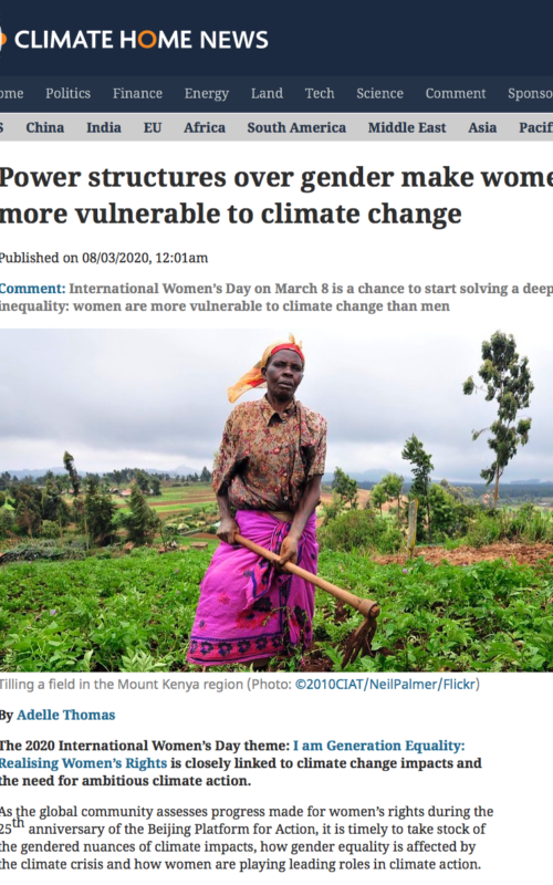 Power structures over gender make women more vulnerable to climate change
