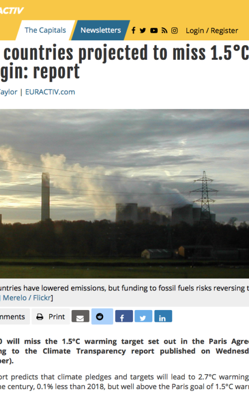G20 countries projected to miss 1.5°C Paris target by wide margin: report
