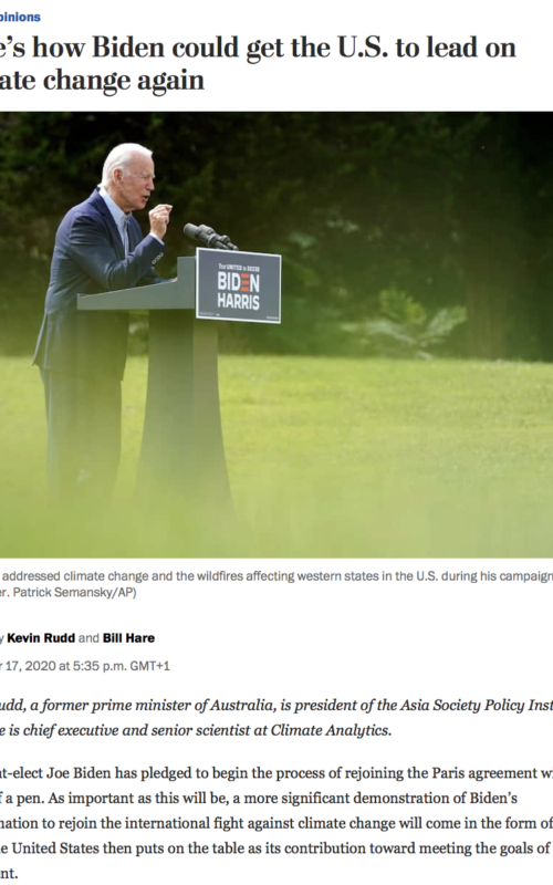 Here’s how Biden could get the U.S. to lead on climate change again