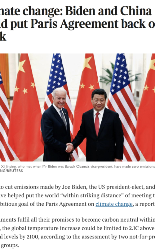 Climate change: Biden and China could put Paris Agreement back on track