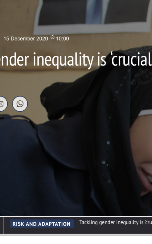 Tackling gender inequality is ‘crucial’ for climate adaptation