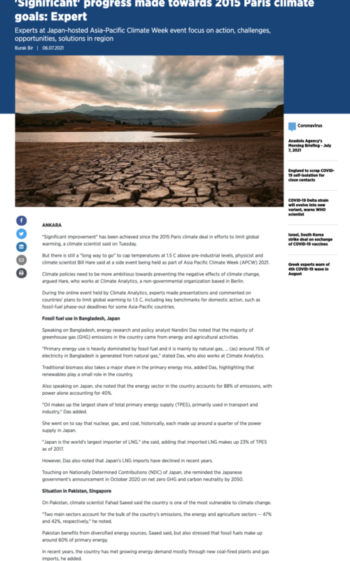 Experts at Japan-hosted Asia-Pacific Climate Week event focus on action, challenges, opportunities, solutions in region