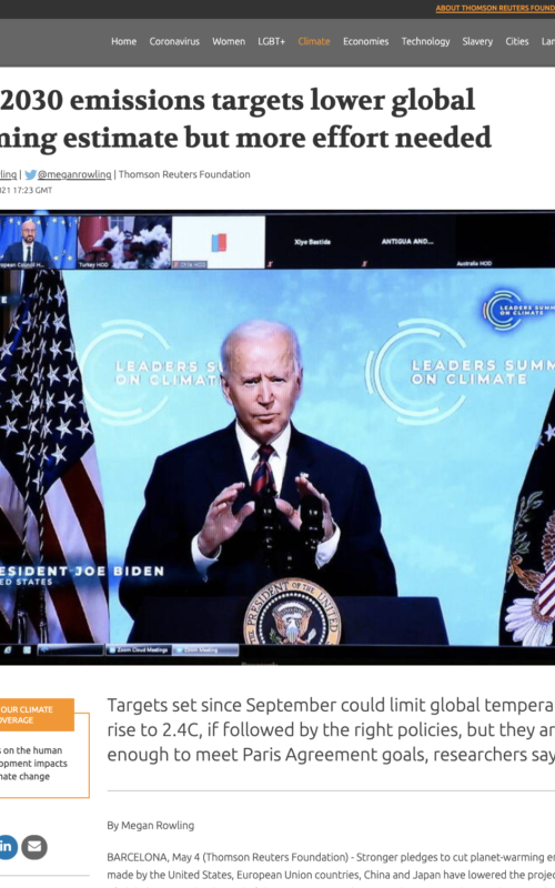 New 2030 emissions targets lower global warming estimate but more effort needed