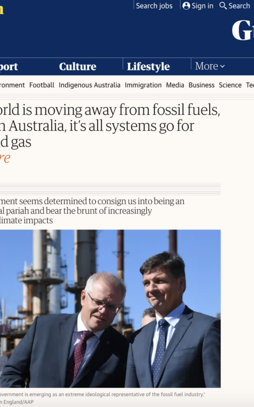 The world is moving away from fossil fuels, while in Australia, it’s all systems go for coal and gas