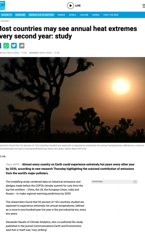 Most countries may see annual heat extremes every second year: study