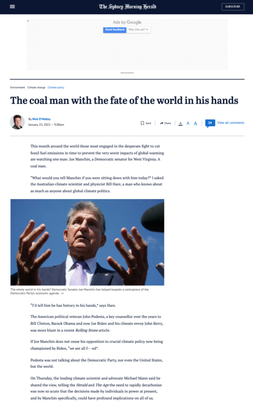 The coal man with the fate of the world in his hands