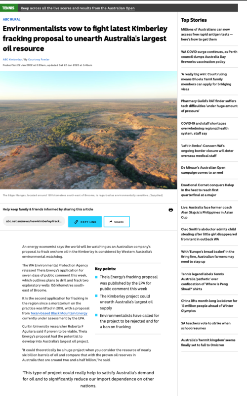 Environmentalists vow to fight latest Kimberley fracking proposal to unearth Australia's largest oil resource