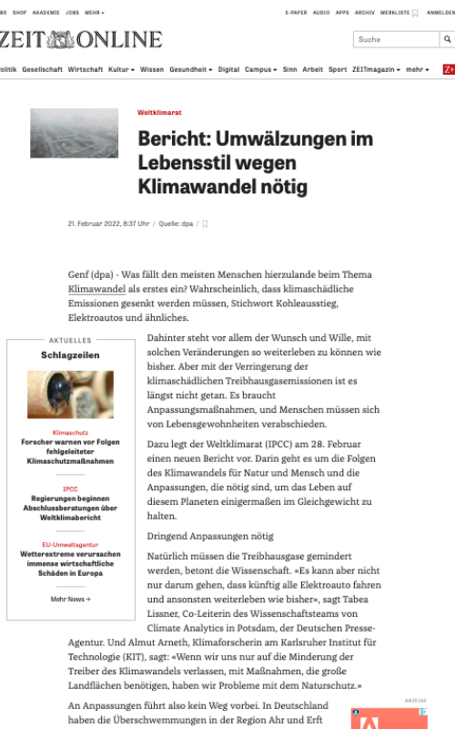 Bericht: Umwälzungen im Lebensstil wegen Klimawandel nötig