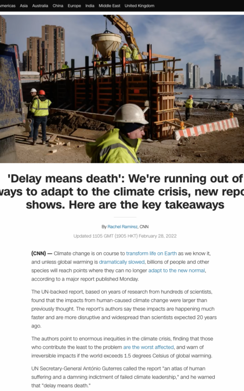 'Delay means death': We're running out of ways to adapt to the climate crisis, new report shows. Here are the key takeaways