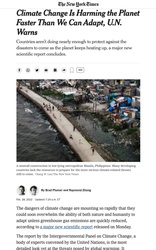 Climate change is harming the planet faster than we can adapt, U.N. warns