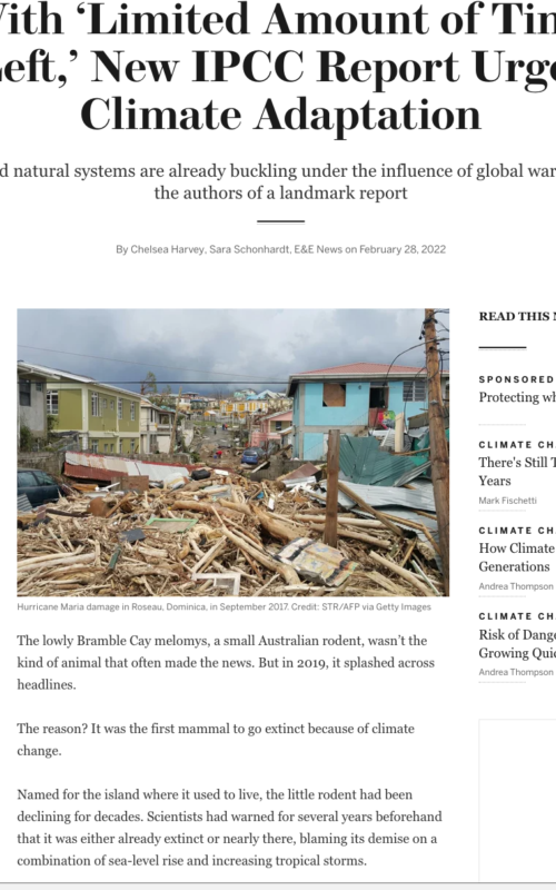 With ‘limited amount of time left,’ new IPCC report urges climate adaptation