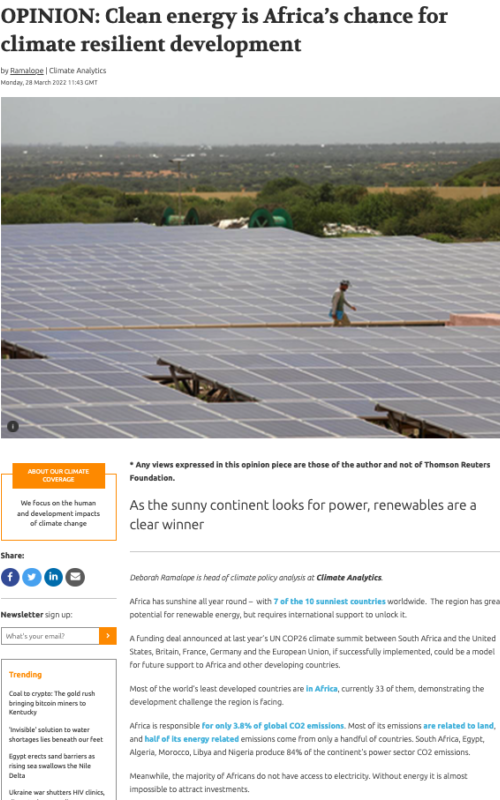 Africa: Clean Energy Is Africa's Chance for Climate Resilient Development