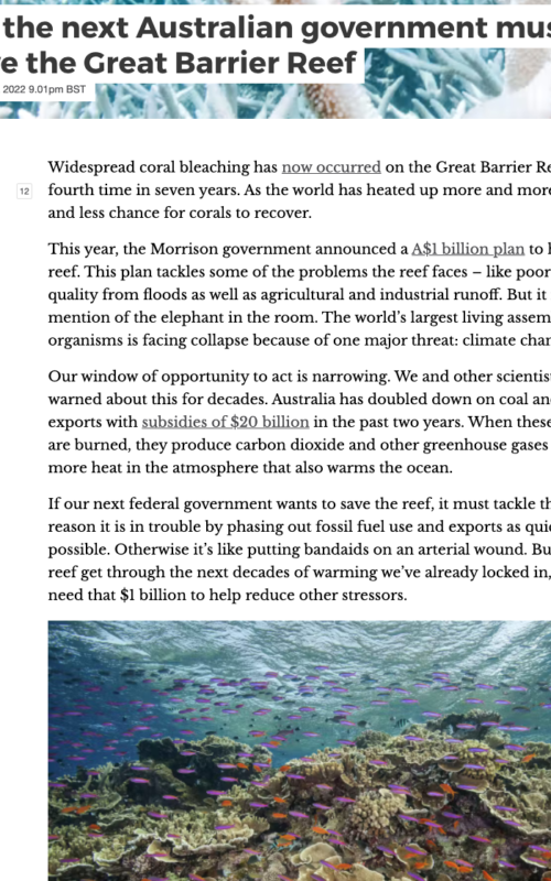 What the next Australian government must do to save the Great Barrier Reef