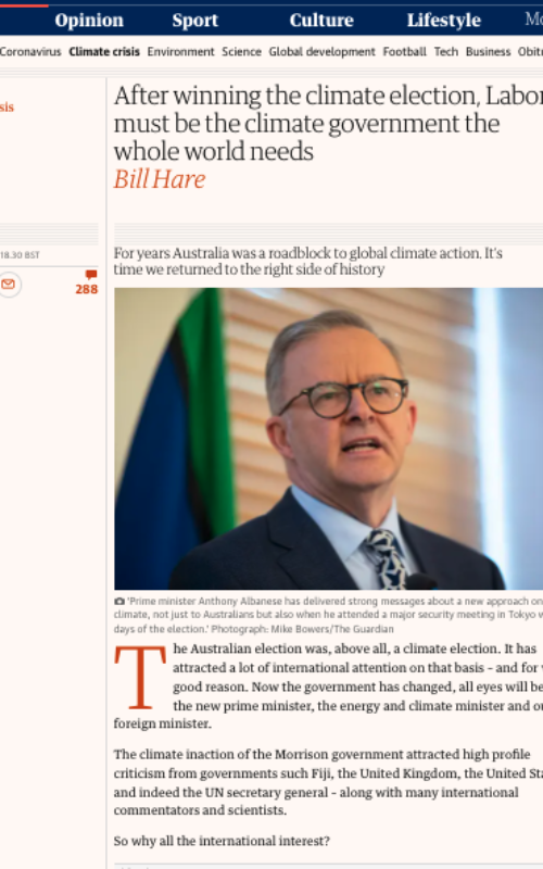 After winning the climate election, Labor must be the climate government the whole world needs