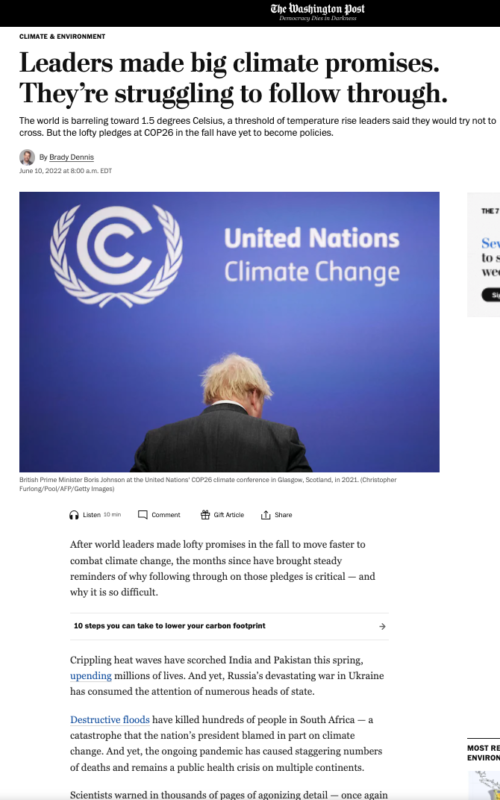 Leaders made big climate promises. They’re struggling to follow through.