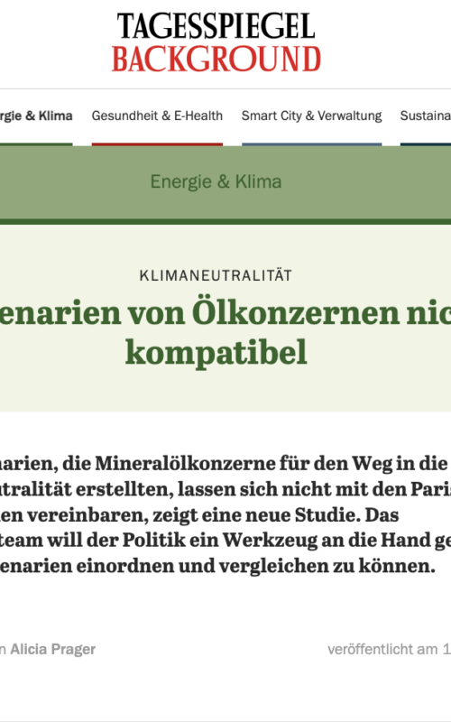 Studie: Szenarien von Ölkonzernen nicht Paris-kompatibel