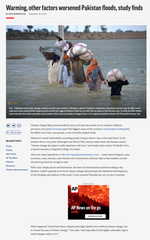 Warming, other factors worsened Pakistan floods, study finds