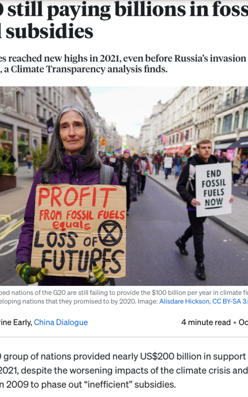 G20 still paying billions in fossil fuel subsidies